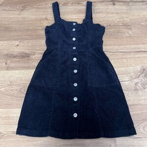 Divided by H&M Black Corduroy Button-Down Dress